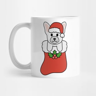 Christmas White French Bulldog Stocking Mug